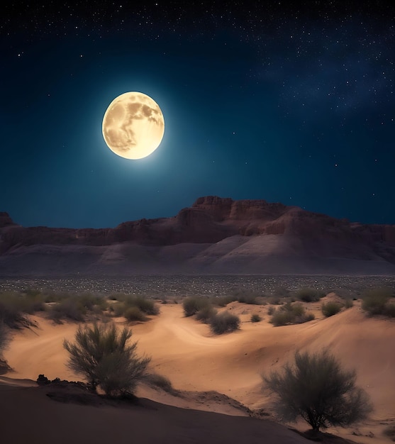Foto una vista nocturna de luna llena