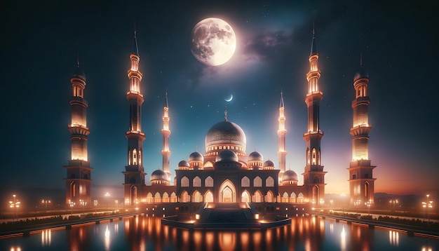 la vista nocturna de la mezquita