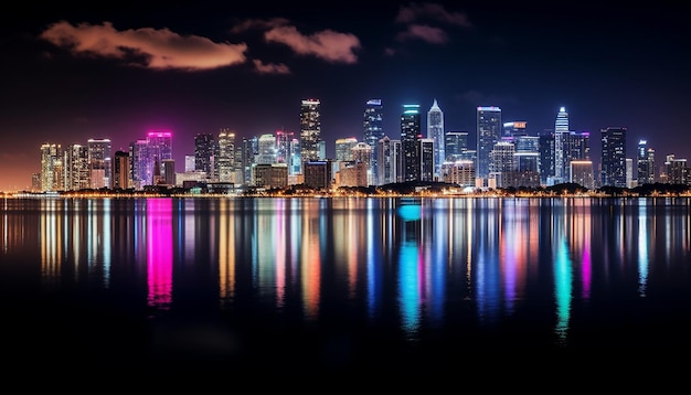 Vista noturna da praia de Miami