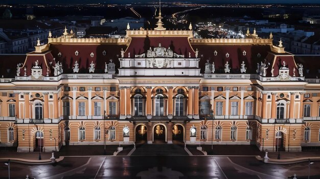 Foto vista noturna do palácio hofburg, em viena