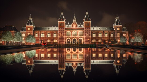 Foto vista noturna do rijksmuseum