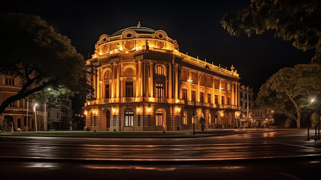 Foto vista noturna do teatro amazonas