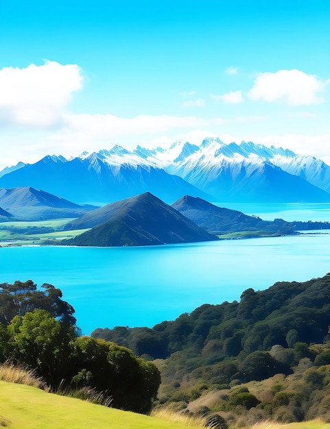 Vista de Nueva Zelanda generada por ai