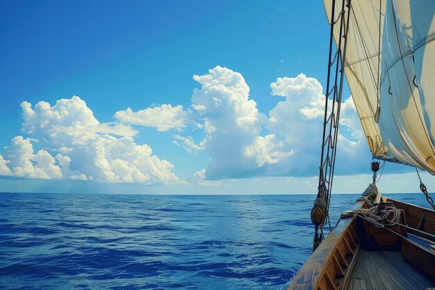 Una vista del océano desde un velero