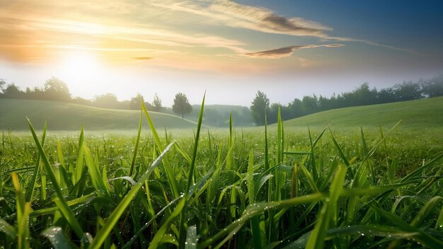 Una vista pacífica de la luz de la mañana