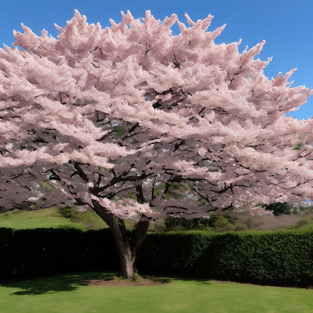 Vista del paisaje del arte generativo de flor de cerezo sakura por AI