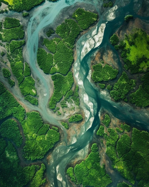 Vista del paisaje por avión no tripulado