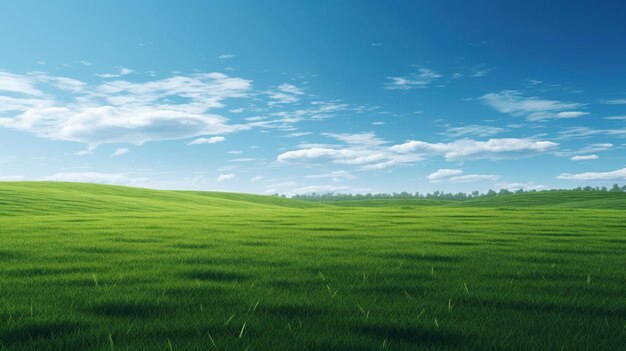 Vista del paisaje de los campos de primavera y la cadena montañosa