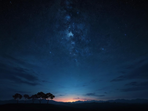 Vista del paisaje del cielo al amanecer con chispas del amanecer