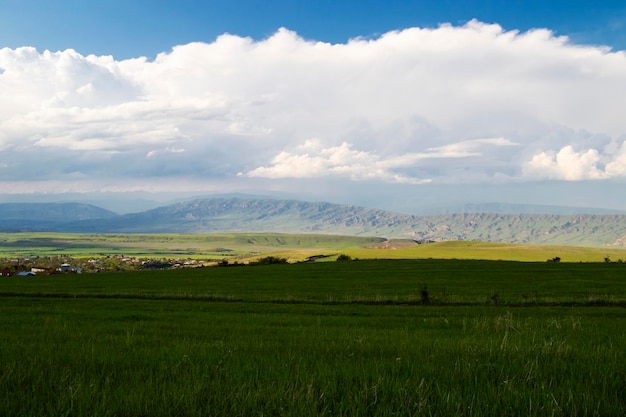 Foto vista y paisaje de montaña