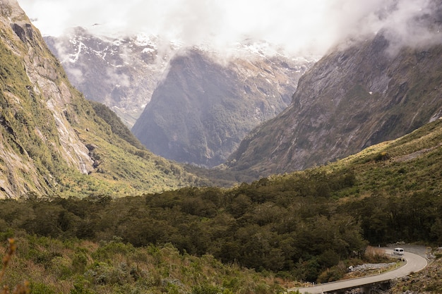 vista del paisaje de las montañas de Forrest en Nueva Zelanda