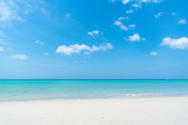 Vista del paisaje de la naturaleza de la hermosa y paradisíaca playa