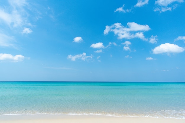 Foto vista del paisaje de la naturaleza de la hermosa y paradisíaca playa