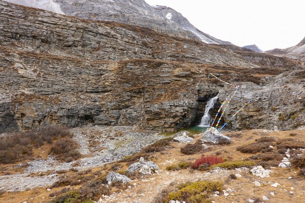 Vista del paisaje en otoño en la reserva nacional de yading