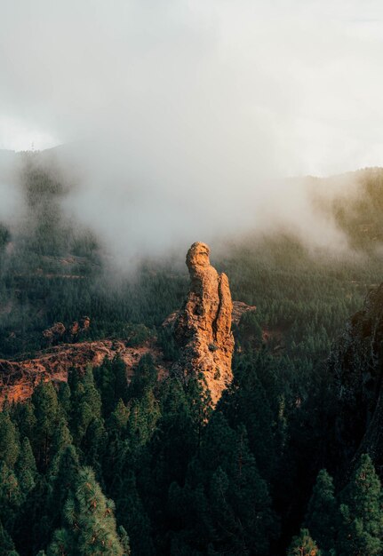 Vista del paisaje de Roque Nublo en Gran Canaria Islas Canarias