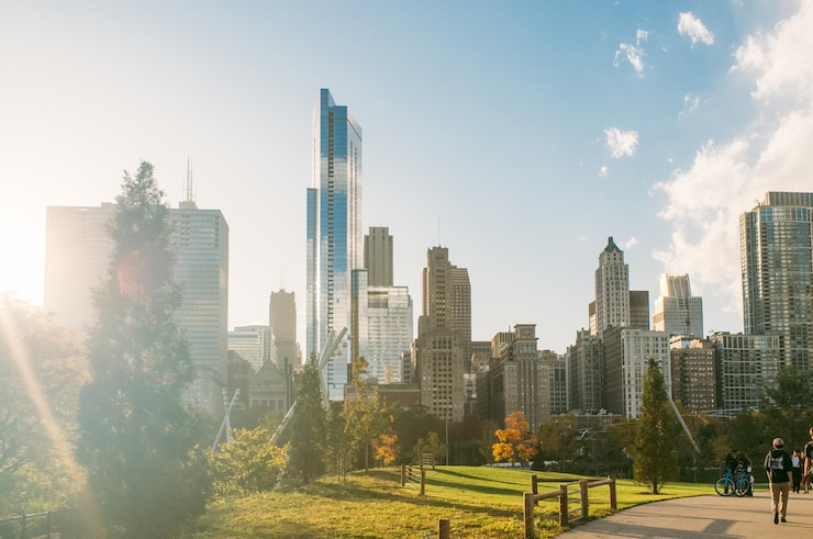 Foto vista del paisaje urbano en un día soleado