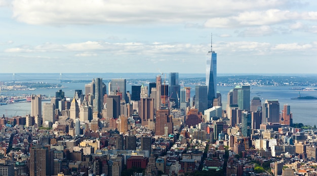 Vista del paisaje urbano de Manhattan, Nueva York.