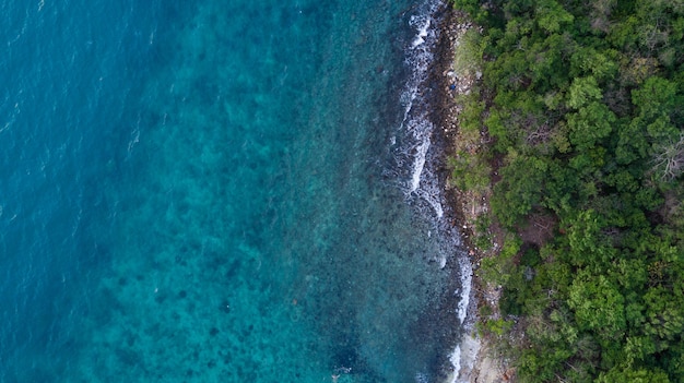 Vista de pájaro de la playa