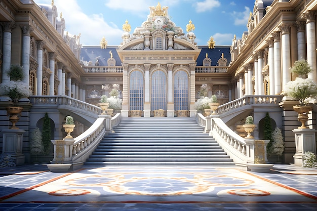 Foto una vista del palacio de versalles