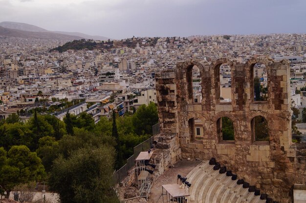 Vista panorámica de la acrópolis de Atenas