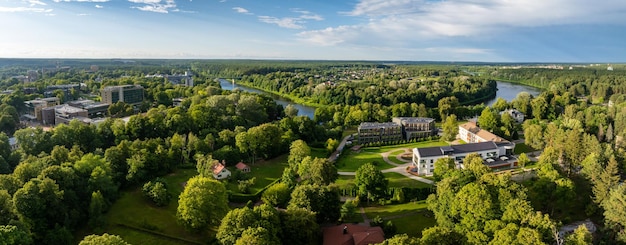 Vista panorámica aérea del balneario lituano de Druskininkai