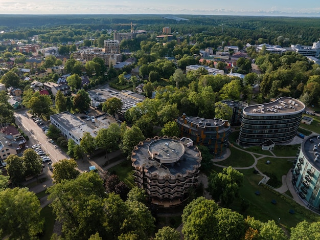 Vista panorámica aérea del balneario lituano de Druskininkai