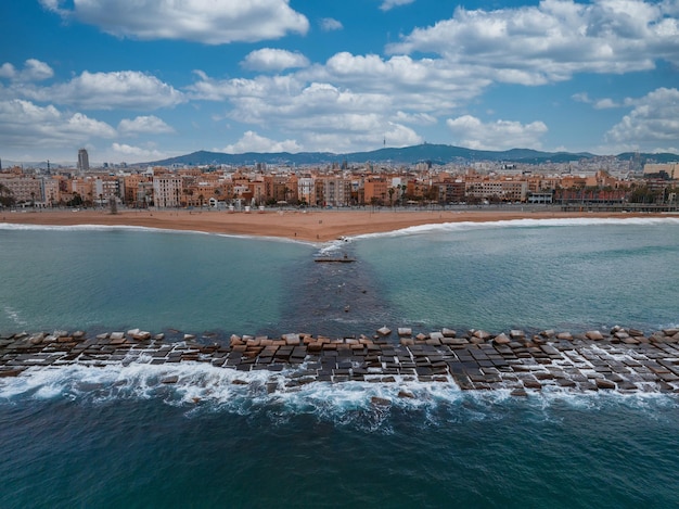 Vista panorámica aérea de barcelona desde arriba