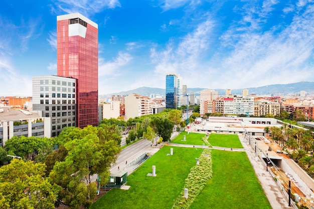 Vista panorámica aérea de Barcelona. Barcelona es la capital y ciudad más grande de Cataluña en España.