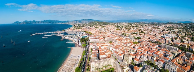 Foto vista panorámica aérea de cannes francia