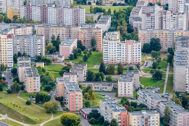 Vista panorâmica aérea da área residencial de arranha-céus