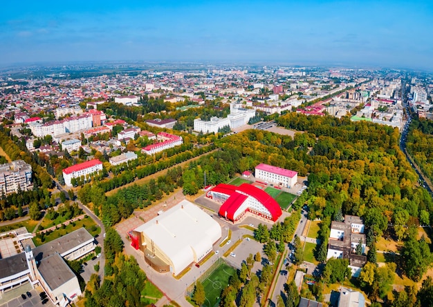 Foto vista panorâmica aérea da cidade de nalchik rússia