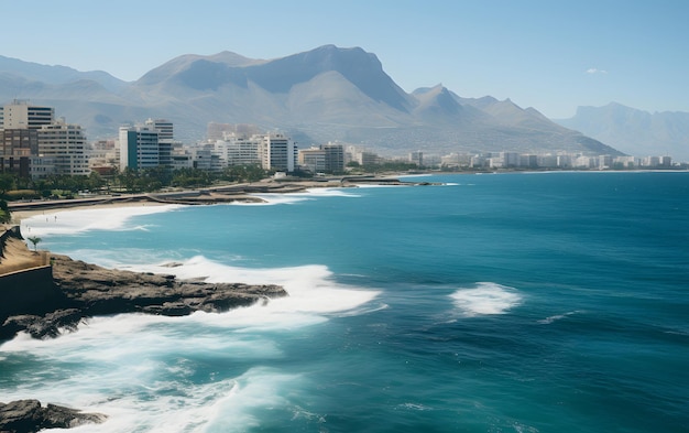 Vista panorâmica aérea da praia da cidade de Valência