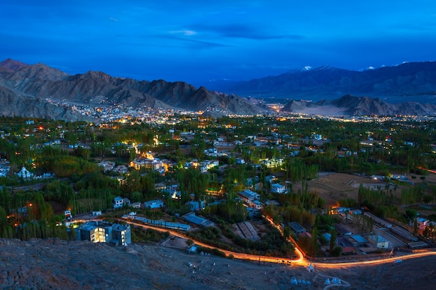 Vista panorámica aérea de Leh Ladakh