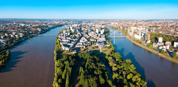 Vista panorámica aérea de Nantes Francia
