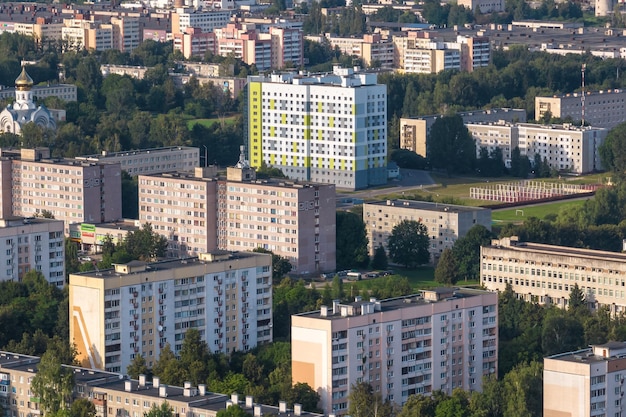 Vista panorámica aérea de la zona residencial de edificios de gran altura