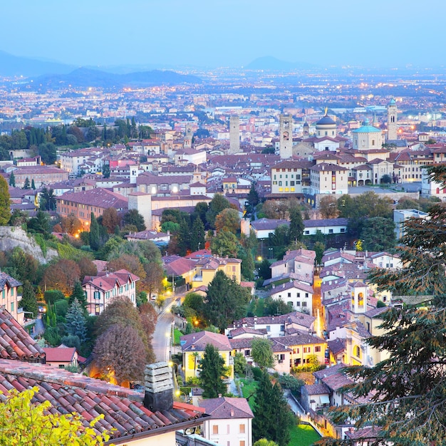 Vista panorámica de Bérgamo, Italia