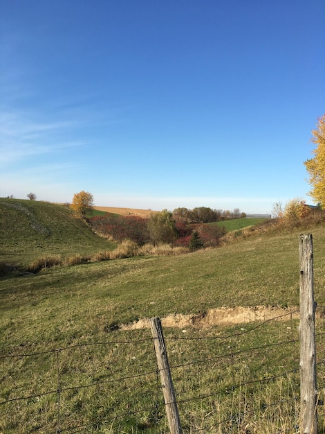 Foto vista panorámica del campo contra el cielo despejado