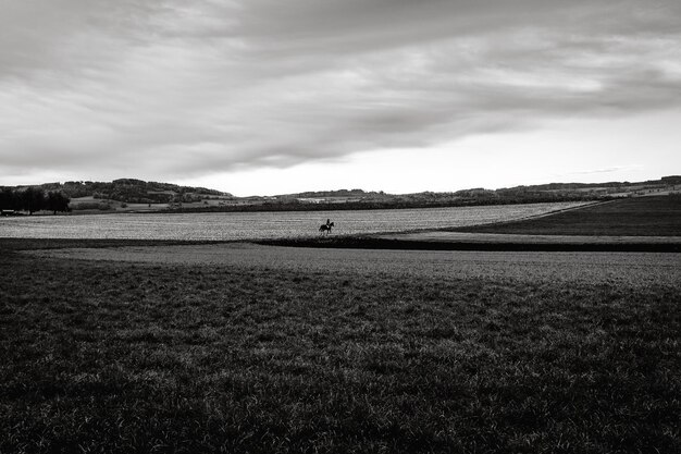 Vista panorámica del campo contra el cielo