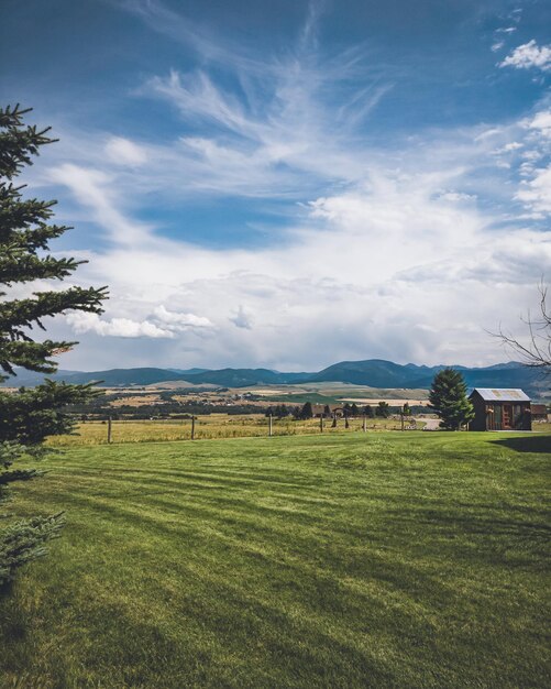 Foto vista panorámica del campo contra el cielo