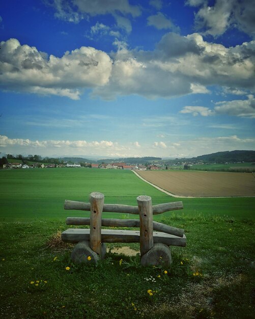 Foto vista panorámica del campo contra el cielo