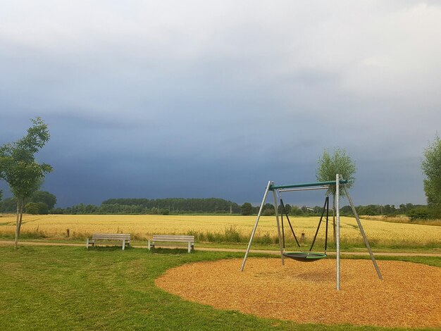 Foto vista panorámica del campo contra el cielo