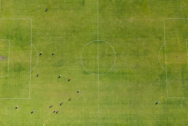 Foto vista panorámica del campo de fútbol