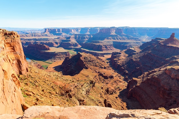 Vista panorámica del cañón en Dead Horse State Park, Utah, EE.