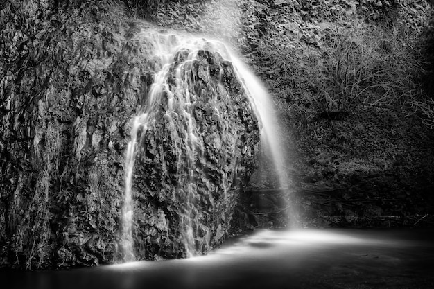 Vista panorámica de una cascada en el bosque