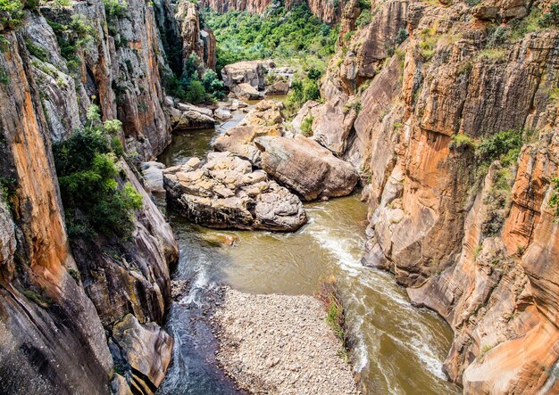 Foto vista panorámica de la cascada