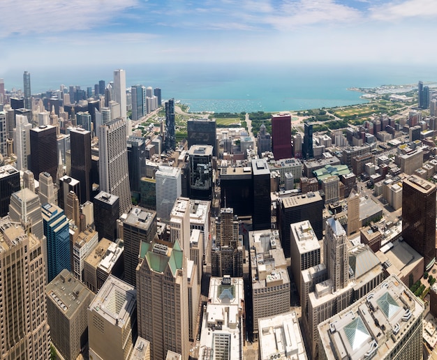 Foto vista panorámica del centro de chicago, illinois, ee.