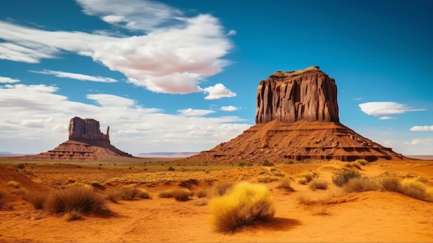 Vista panorámica de los cerros de Monument Valley EE. UU. IA generativa