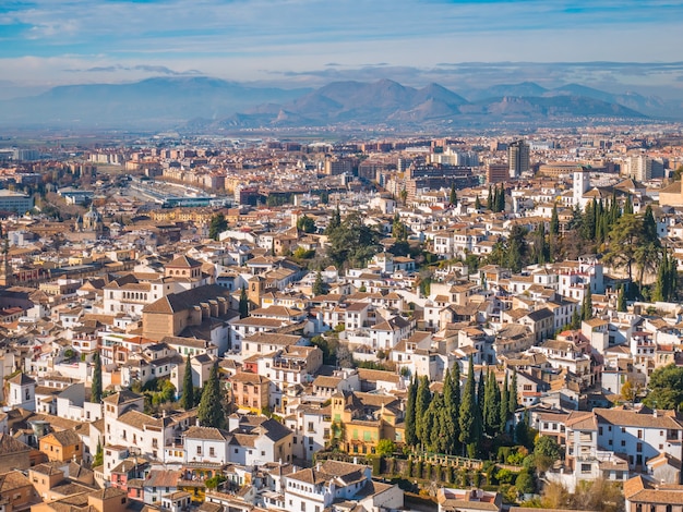 Foto vista panorámica de la ciudad de granada