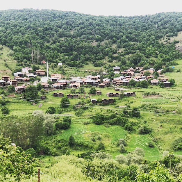 Foto vista panorâmica da aldeia