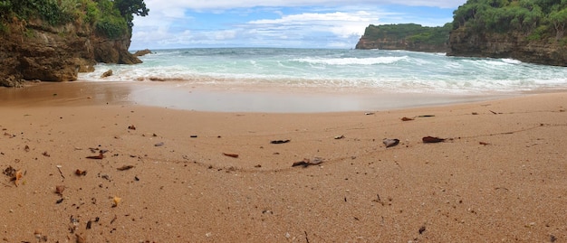 Vista panorâmica da bela praia